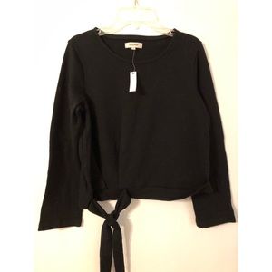 Madewell Black Tie Front Sweatshirt